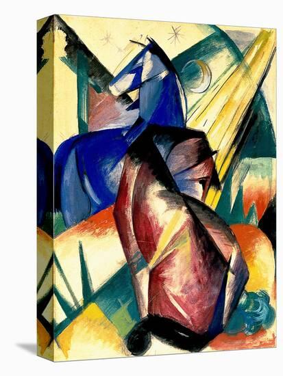 Zwei Pferde Rot Und Blau, 1912-Franz Marc-Premier Image Canvas