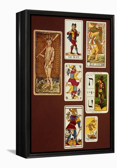 0 the Fool, Seven Tarot Cards from Different Packs-null-Framed Premier Image Canvas