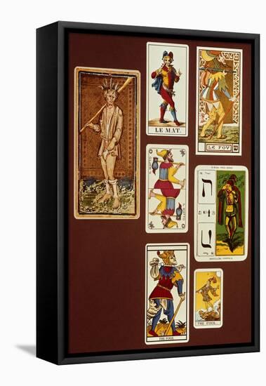 0 the Fool, Seven Tarot Cards from Different Packs-null-Framed Premier Image Canvas