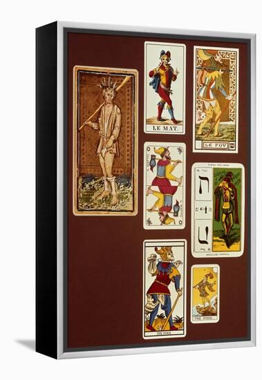 0 the Fool, Seven Tarot Cards from Different Packs-null-Framed Premier Image Canvas