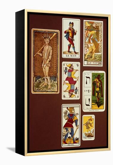 0 the Fool, Seven Tarot Cards from Different Packs-null-Framed Premier Image Canvas