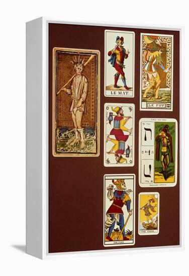 0 the Fool, Seven Tarot Cards from Different Packs-null-Framed Premier Image Canvas