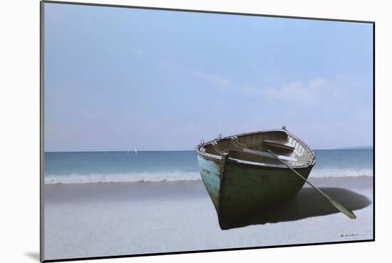 01 Blue Boat with Oar-Zhen-Huan Lu-Mounted Giclee Print