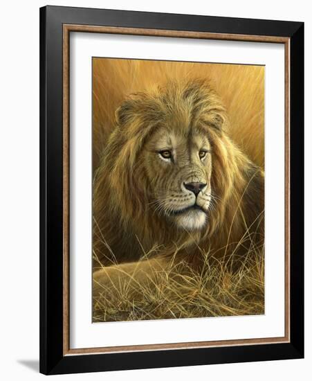 0908 Evening Glow  Lion-Jeremy Paul-Framed Giclee Print