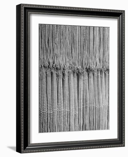 1,500 Strings of Pearls Hanging in Factory Before Shipping-Alfred Eisenstaedt-Framed Photographic Print