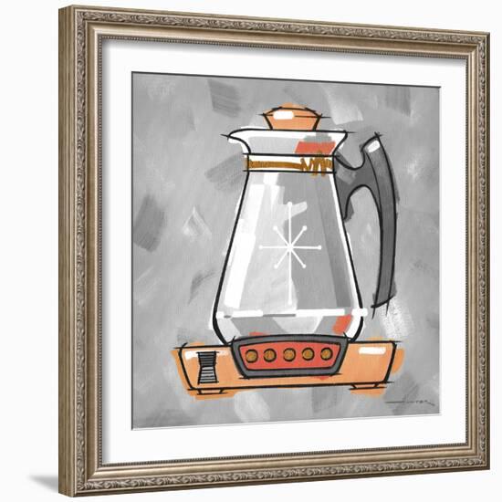 1-Coffee Pot Coral-Larry Hunter-Framed Giclee Print