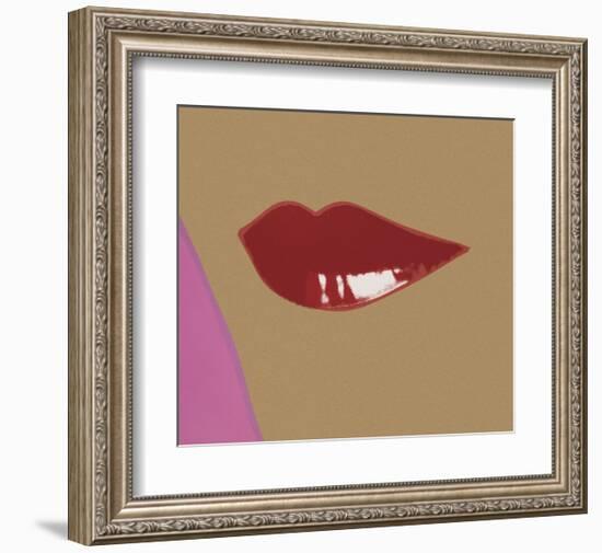 1 page from Lips Book, c. 1975-Andy Warhol-Framed Art Print