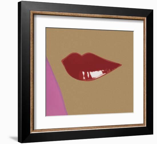 1 page from Lips Book, c. 1975-Andy Warhol-Framed Art Print