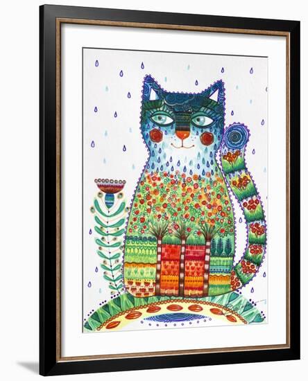 1 Rain Cat-Oxana Zaika-Framed Giclee Print