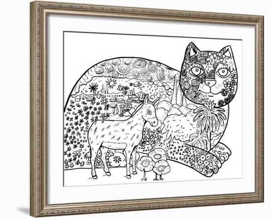 1 The Entrance Of Jerusalem: LINE ART-Oxana Zaika-Framed Giclee Print