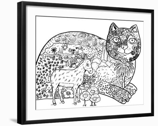 1 The Entrance Of Jerusalem: LINE ART-Oxana Zaika-Framed Giclee Print