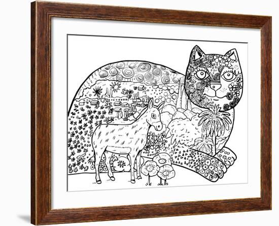 1 The Entrance Of Jerusalem: LINE ART-Oxana Zaika-Framed Giclee Print