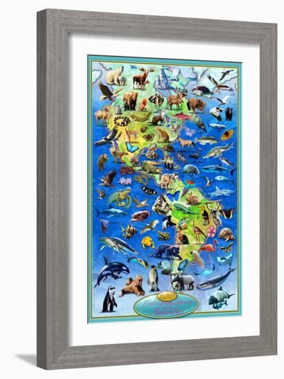 100 Endangered Species-Adrian Chesterman-Framed Art Print