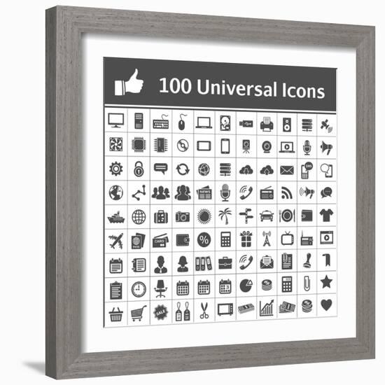 100 Universal Icons-frbird-Framed Art Print