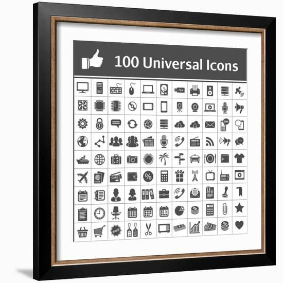 100 Universal Icons-frbird-Framed Art Print