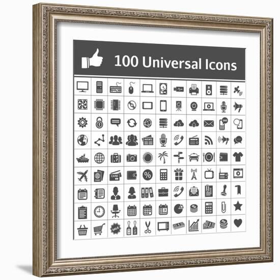 100 Universal Icons-frbird-Framed Premium Giclee Print