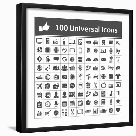 100 Universal Icons-frbird-Framed Premium Giclee Print