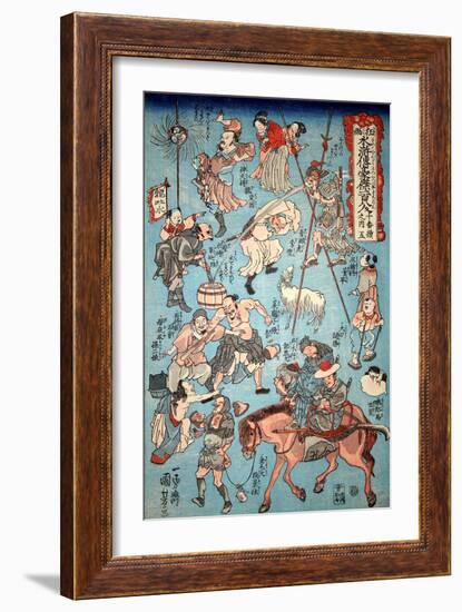 100 Worrar of Suikoden-Kuniyoshi Utagawa-Framed Giclee Print