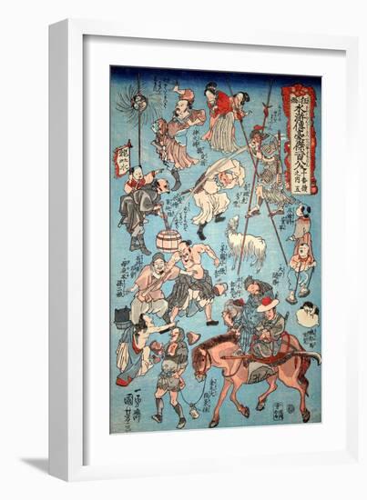 100 Worrar of Suikoden-Kuniyoshi Utagawa-Framed Giclee Print