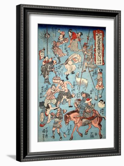 100 Worrar of Suikoden-Kuniyoshi Utagawa-Framed Giclee Print
