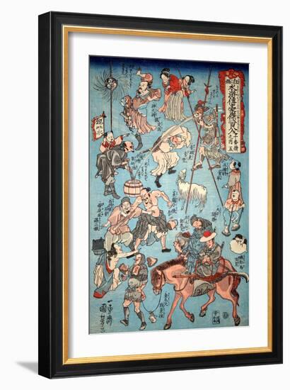 100 Worrar of Suikoden-Kuniyoshi Utagawa-Framed Giclee Print