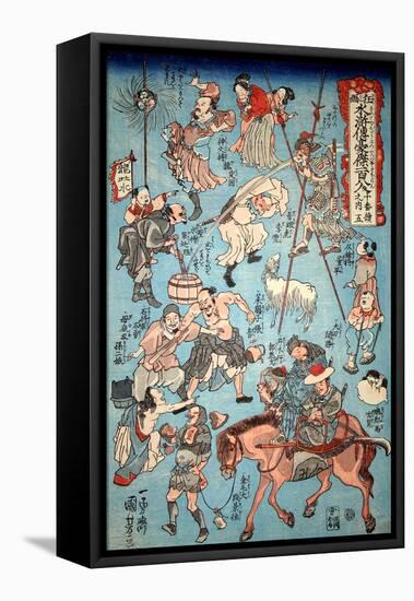100 Worrar of Suikoden-Kuniyoshi Utagawa-Framed Premier Image Canvas