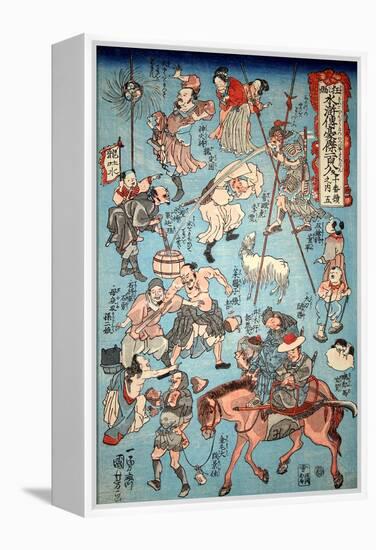 100 Worrar of Suikoden-Kuniyoshi Utagawa-Framed Premier Image Canvas