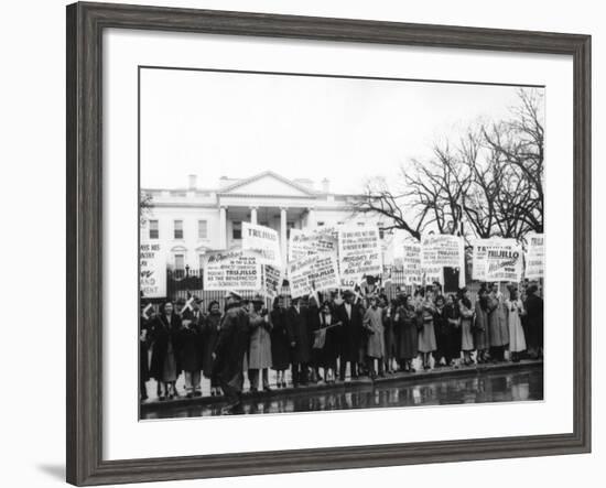 1000 Dominicans from New York City Demonstrate Loyalty to Generalissimo Rafael Trujillo-null-Framed Photo