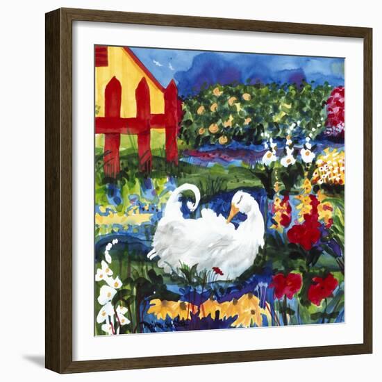 101 Views of the Red Fence Garden-Mike Smith-Framed Giclee Print