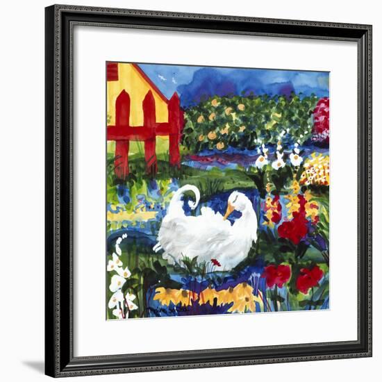 101 Views of the Red Fence Garden-Mike Smith-Framed Giclee Print