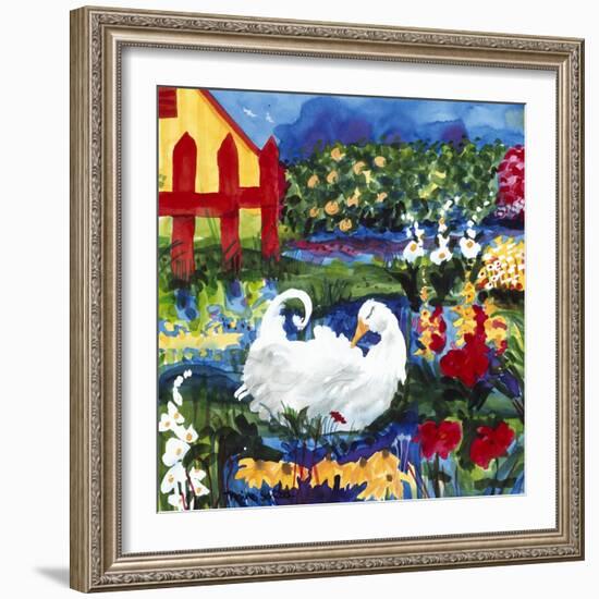 101 Views of the Red Fence Garden-Mike Smith-Framed Giclee Print