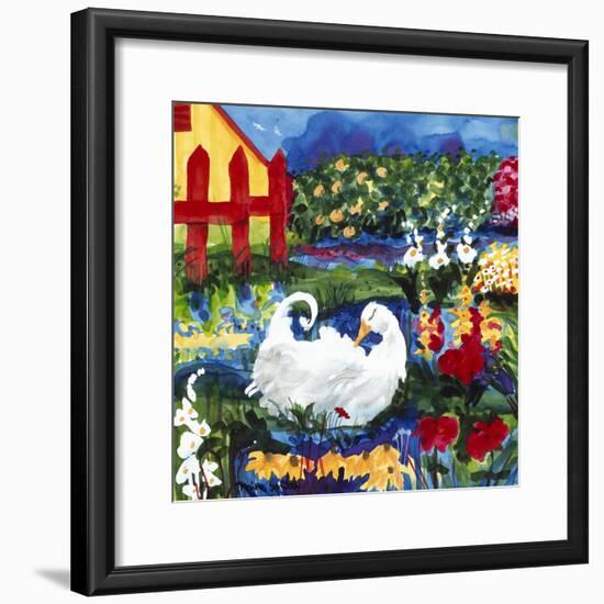 101 Views of the Red Fence Garden-Mike Smith-Framed Premium Giclee Print