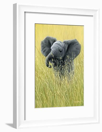 1019 Elephant In The Grass-Jeremy Paul-Framed Giclee Print