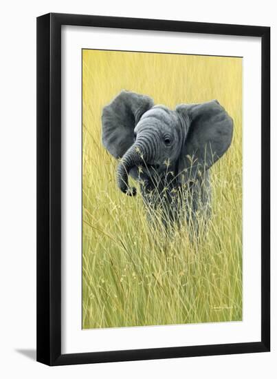 1019 Elephant In The Grass-Jeremy Paul-Framed Giclee Print