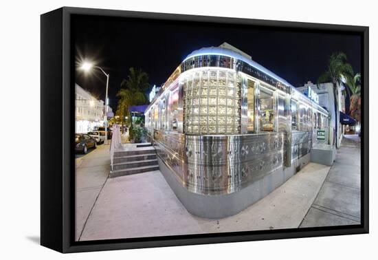 11st Street Diner, Fast Food Restaurant in Retro Style, Miami South Beach-Axel Schmies-Framed Premier Image Canvas