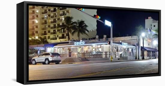 11st Street Diner, Fast Food Restaurant in Retro Style, Miami South Beach-Axel Schmies-Framed Premier Image Canvas