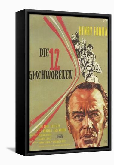 12 Angry Men, German Movie Poster, 1957-null-Framed Stretched Canvas