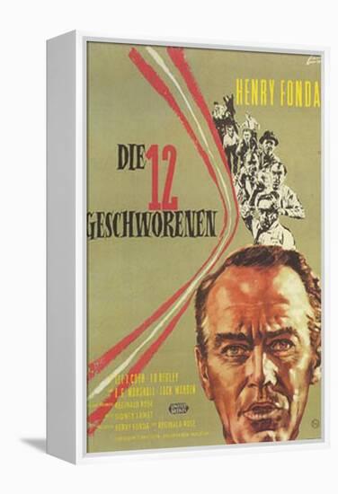 12 Angry Men, German Movie Poster, 1957-null-Framed Stretched Canvas