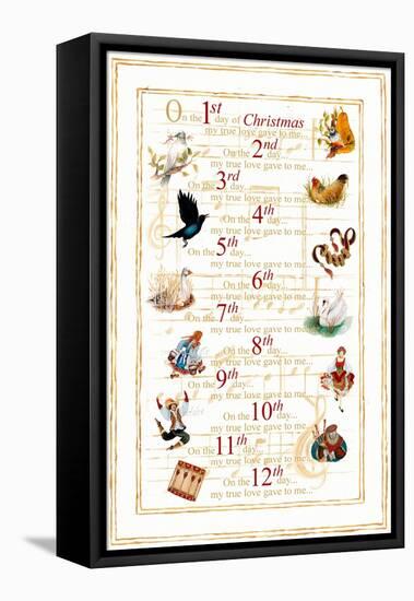 12 Days of Christmas (vertical)-Janice Gaynor-Framed Stretched Canvas