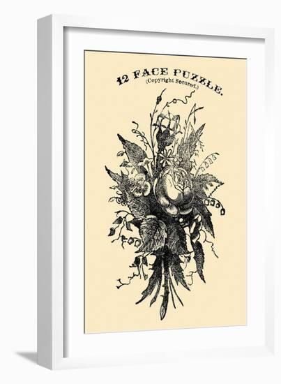 12 Face Puzzle-American Puzzle Co-Framed Art Print