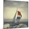 12-m. Yacht Nefertiti, Designed by Ted Hood, Sailing Through Waves at Pre America's Cup Test Run-George Silk-Mounted Photographic Print