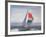 12-m. Yacht Nefertiti, Designed by Ted Hood, Sailing Through Waves at Pre America's Cup Test Run-George Silk-Framed Photographic Print