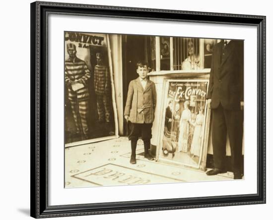 12-Year Old Usher in Princess Theatre, Birmingham, Alabama, c.1914-Lewis Wickes Hine-Framed Photo