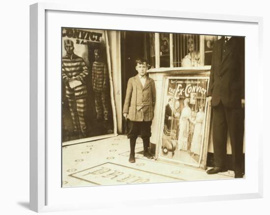 12-Year Old Usher in Princess Theatre, Birmingham, Alabama, c.1914-Lewis Wickes Hine-Framed Photo