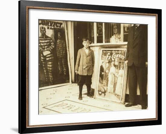 12-Year Old Usher in Princess Theatre, Birmingham, Alabama, c.1914-Lewis Wickes Hine-Framed Photo