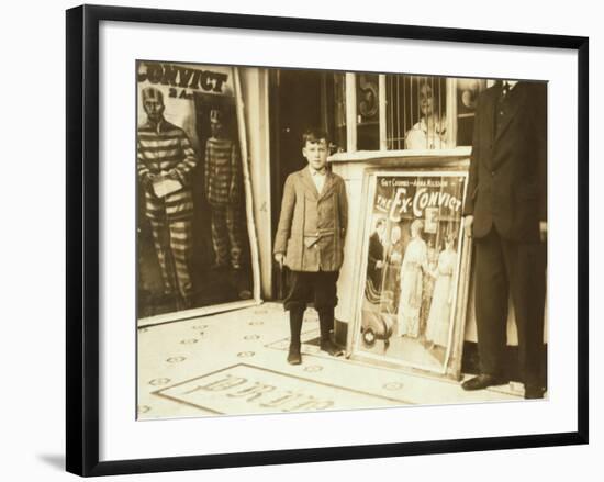 12-Year Old Usher in Princess Theatre, Birmingham, Alabama, c.1914-Lewis Wickes Hine-Framed Photo