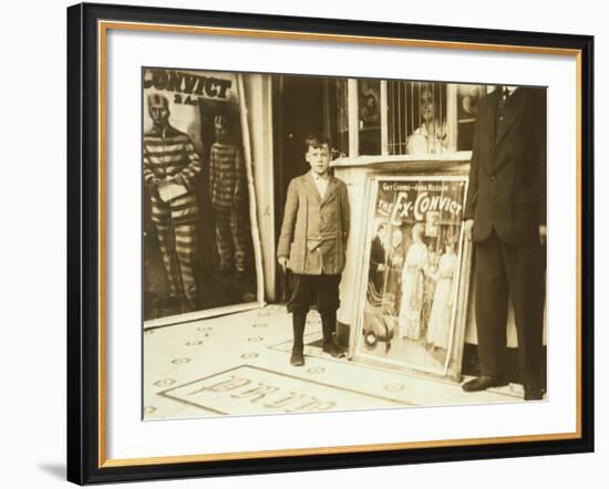 12-Year Old Usher in Princess Theatre, Birmingham, Alabama, c.1914-Lewis Wickes Hine-Framed Photo