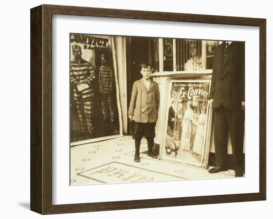 12-Year Old Usher in Princess Theatre, Birmingham, Alabama, c.1914-Lewis Wickes Hine-Framed Photo