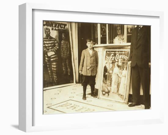 12-Year Old Usher in Princess Theatre, Birmingham, Alabama, c.1914-Lewis Wickes Hine-Framed Photo