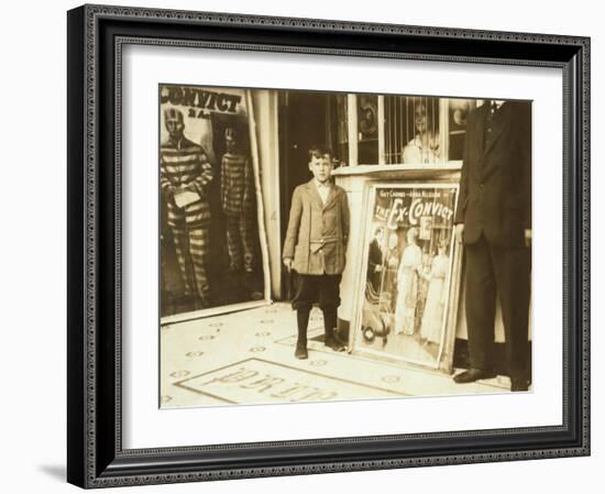 12-Year Old Usher in Princess Theatre, Birmingham, Alabama, c.1914-Lewis Wickes Hine-Framed Photo